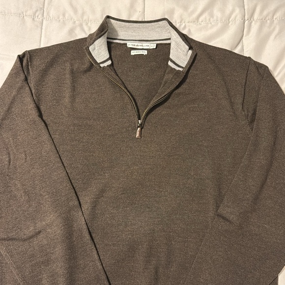 Peter Millar Brown Quarter Zip Up Sweater - Picture 7 of 7